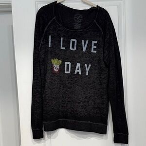 Recycled Karma Black Graphic Sweatshirt